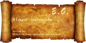 Blayer Oszvalda névjegykártya